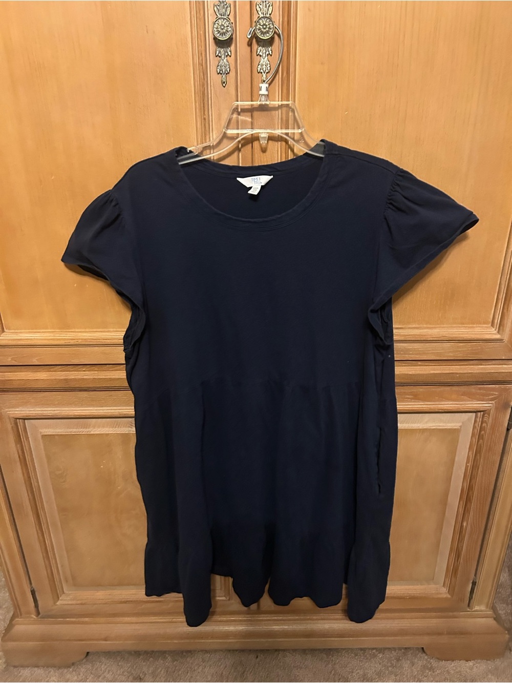 Time and Tru Navy Short Sleeve Tunic Dress